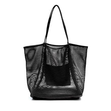 Load image into Gallery viewer, Black Mesh Beach Tote
