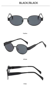 Oval Sunglasses Black Color Frame Black Lenses