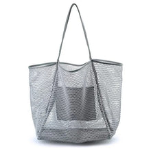 Load image into Gallery viewer, Gray Mesh Beach Tote
