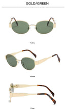 Load image into Gallery viewer, Oval Sunglasses Gold Color Frame Green Lens
