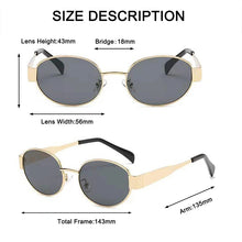 Load image into Gallery viewer, Diagram of Sunglasses Dimensions
