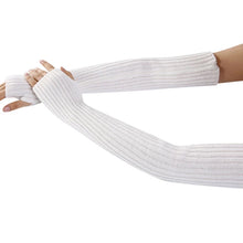 Load image into Gallery viewer, Fingerless Knit Gloves White
