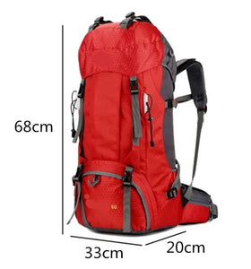 60L Outdoor Backpack Waterproof Lightweight Measurements