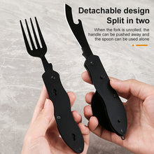 Load image into Gallery viewer, picture of Outdoor Folding Knife, Fork &amp; Spoon Set in detached position
