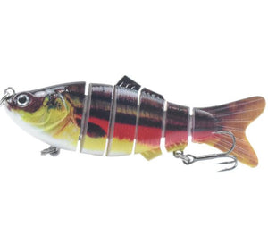 10cm 16.5g 6-section Lure With Ring Beads Simulation & 3 Barbed Hooks
