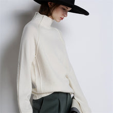 Load image into Gallery viewer, 100% Cashmere Turtleneck Sweater White
