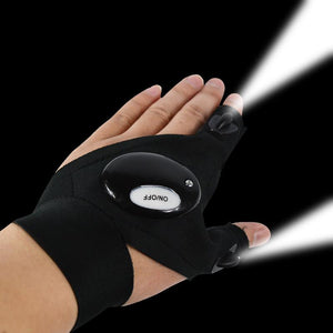 Fingerless Glove LED Flashlight Left