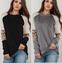 Load image into Gallery viewer, Leopard Print Colorblock Long Sleeve Top Casual Pullover
