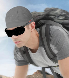 picture of man wearing gray Cooling Moisture-Wicking Cap