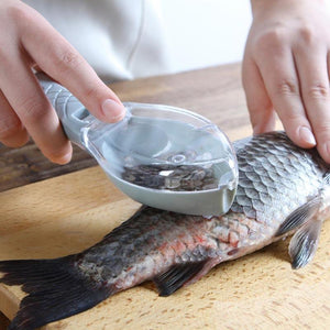 Photo of fish being scraped with the Fish Skin/Scale Scraping Brush