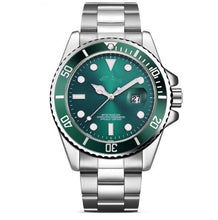 Load image into Gallery viewer, mens stainless steel watch green dial
