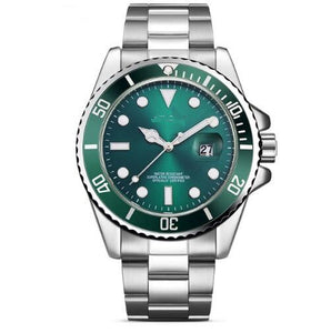 mens stainless steel watch green dial
