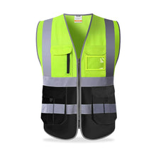 Load image into Gallery viewer, Yellow Black High Visibility Reflective Vest
