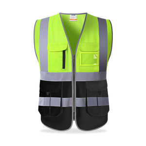 Yellow Black High Visibility Reflective Vest
