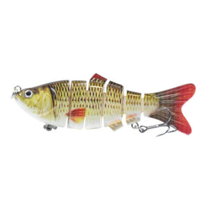 10cm 16.5g 6-section Lure With Ring Beads Simulation & 3 Barbed Hooks