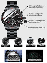 Load image into Gallery viewer, Mens Luxury Sports Watch Closeup of features
