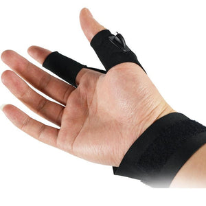 Fingerless Glove LED Flashlight Palm View