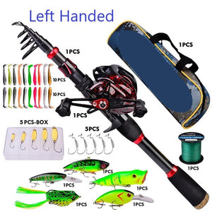 Baitcasting Fishing Rod & Reel Combo Set With Bag and Full Tackle Kit