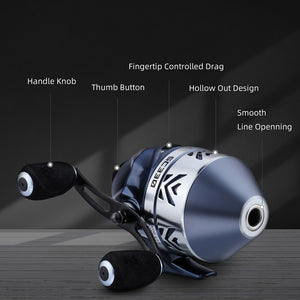 Diagrammed picture of Spincast Fishing Reel 4.0:1 Gear Ratio