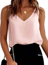 Load image into Gallery viewer, Silky V Neck Sleeveless Camisole Pink
