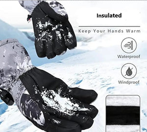 Winter Waterproof Ski Gloves Closeup