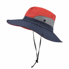 Load image into Gallery viewer, Wide Brim Sun Hat - Breathable Mesh Vents, Chin Strap, Ponytail Clasp
