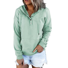 Load image into Gallery viewer, Womens Button Up Hoodie Green
