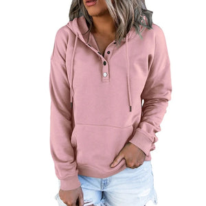Womens Button Up Hoodie Pink