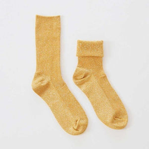 Shiny Solid Color Socks 8 Colors of Cotton Polyester Fold-Over Cuff