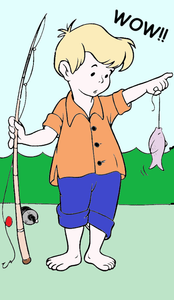 Boy Catching Fish
