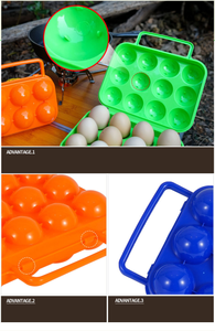 closeups of outdoor 6-Grid portable egg box