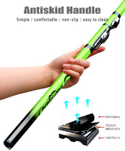 Load image into Gallery viewer, Closeup of antiskid Handle of Telescopic Fishing Pole

