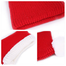 Load image into Gallery viewer, Pet Woolen Hat Stylish Red or Green 3 Sizes Covers Head Ears and Neck
