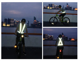 3 Night Photos of Cyclist Wearing Reflective Belt