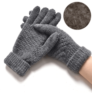 Dark Gray Women's Knitted Full Finger Gloves