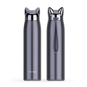 Stainless Steel Insulated Eater Bottle Front and Rear View Deep Blue