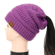 Load image into Gallery viewer, Soft Knit Ponytail Beanie 
