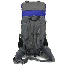 Load image into Gallery viewer, Back of Blue 60L Durable Heavy-duty Backpack
