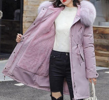Load image into Gallery viewer, Pink Womens Knee Length Coat
