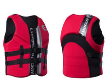 Load image into Gallery viewer, red neoprene life jackets front and back

