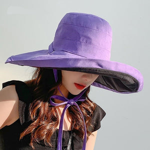 Wide-Brim Bucket Hat Violet