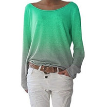 Load image into Gallery viewer, women long sleeve t-shirt green
