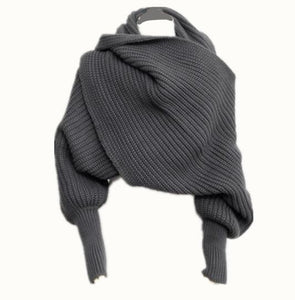 gray 2-Way Knit Cardigan