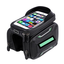 Load image into Gallery viewer, Green Front Mount Touchscreen Bike Bag
