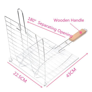 Diagram of Stainless Steel Grilling Grid Basket