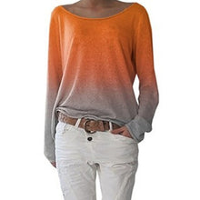 Load image into Gallery viewer, women long sleeve t-shirt  orange
