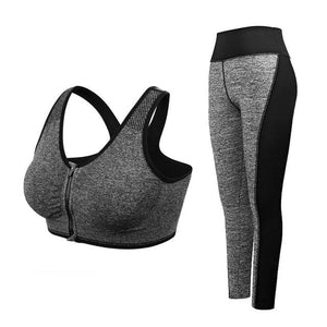 Gray Womens 2 Piece Breathable, Quick Dry Exercise Set