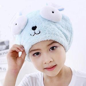 Kids Microfiber Hair Towel Lightweight Gentle Texture Speeds Drying