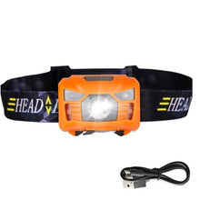 Load image into Gallery viewer, Orange Motion Sensor Headlamp and cable
