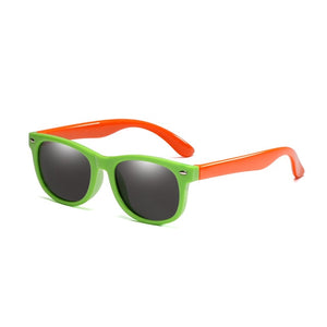 kids polarized sunglasses green and orange